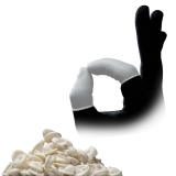 AMPRI-Einwegschutz, Einweg-Latex-Fingerlinge, MED COMFORT, gerollt, puderfrei, unsteril, VE = Pkg. á 100 Stück, transparent
