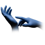 AMPRI-Einwegschutz, Einweg-Latex-Untersuchungshandschuhe, puderfrei, unsteril, blau, Pkg. á 100 Stück, VE = 1 Pkg.