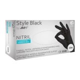 AMPRI-Einwegschutz, Einweg-Nitril-Untersuchungs-Handschuhe, Einmalhandschuhe, STYLE BLACK, ungepudert, schwarz, VE =10 Pkg. á 100 Stück