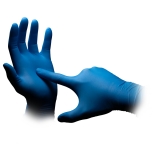AMPRI-Einwegschutz,  Einweg-Nitril-Handschuhe, Einmalhandschuhe, MED COMFORT BLUE ULTRA 300, puderfrei, blau, VE = 10 Pkg. á 100 Stück