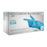 AMPRI-Einwegschutz,  Einweg-Nitril-Handschuhe, Einmalhandschuhe, MED COMFORT BLUE ULTRA 300, puderfrei, blau, VE = 10 Pkg. á 100 Stück