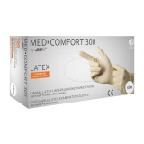 AMPRI-Einwegschutz, Einweg-Latex-Untersuchungs-Handschuhe, Einmalhandschuhe, MED COMFORT 300, puderfrei, weiß, VE = 10 Pkg. á 100 Stück