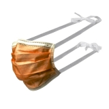 AMPRI-Einwegschutz, Einweg-Mundschutz, MED COMFORT, 3-lagig zum Binden, VE = Pkg. á 50 Stück, orange