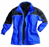 Gr.XL PIONIER Parka Winterjacke Berufsjacke Schutzjacke mit Reflexbiese OUTDOOR kornblau schwarz ca 210g