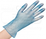 care&serve-Einwegschutz, Einweg-Vinyl Handschuhe, puderfrei, efficient, Spenderbox, Pkg á 100 Stück, VE: 1000 Stück, blau