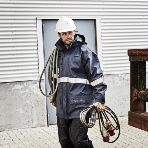 ELKA-Kälteschutz, -Winter-Arbeits-Berufs-Parka, Multinorm, mit Störlichtbogen, ANTIFLAME-ANTISTATIC, navy