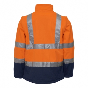 ELKA-Warnschutz, Warn-Softshelljacke, VISIBLE XTREME, warnorange/marine