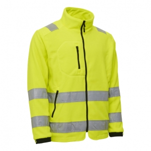 ELKA-Warnschutz, Warn-Fleecejacke, ZIP-IN, WORKING XTREME, warngelb