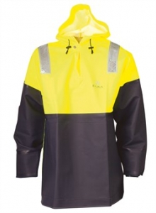 ELKA Warnschutzjacke Arbeitsjacke Warnschutz Warnkleidung Warnjacke UNLIMITED mit Neoprenmanschette warngelb marine 600g