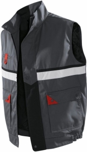 Gr.XXL KÜBLER BRAND X Gr.XL Thermo-Arbeits-Berufs-Weste MG245, anthrazit/rot