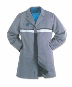 KEMPEL Berufsmantel Berufskittel Arbeitskittel Arbeitsmantel Schutzmantel Brand X grau kornblau