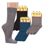 WOWERAT-Workwear, Warme Socken, Bambus, 6-er Teilung, Ripp-Struktur, 3-er Pkg., schwarz