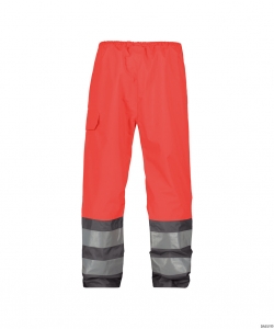 DASSY-Warnschutz, Regen-Warn-Bundhose SOLA,   rot/grau