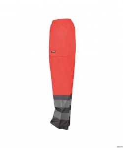 DASSY-Warnschutz, Regen-Warn-Bundhose SOLA,   rot/grau