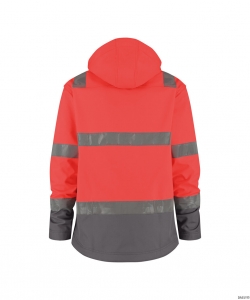 DASSY-Warnschutz, Warn-Softshell-Jacke MALAGA  rot/grau