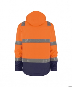 DASSY-Warnschutz, Warn-Softshell-Jacke MALAGA  orange/dunkelblau