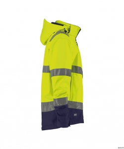 DASSY-Warnschutz, Warn-Softshell-Jacke MALAGA  gelb/dunkelblau
