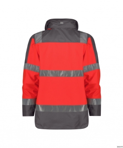 DASSY-Warnschutz, Regen-Warn-Parka ATLANTIS , rot/grau