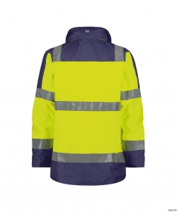 DASSY-Warnschutz, Regen-Warn-Parka ATLANTIS , gelb/dunkelblau