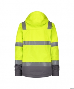 DASSY-Warnschutz, Damen-Warnschutz-Softshelljacke, MALAGA, neongelb/zementgrau