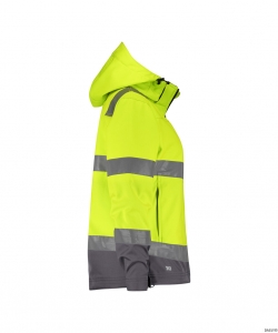 DASSY-Warnschutz, Damen-Warnschutz-Softshelljacke, MALAGA, neongelb/zementgrau