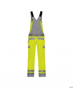 DASSY-Warnschutz, Warn-Latzhose mit Kniepolstertaschen COLOMBIA  gelb/grau