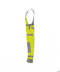 DASSY-Warnschutz, Warn-Latzhose mit Kniepolstertaschen COLOMBIA  gelb/grau