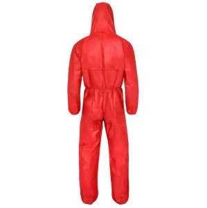Pro-Safe-Einwegschutz, SMS-Einweg-Overall, Schutzanzug, Einmal-Schutzoverall, 3lg, CE CAT III, Typ 5+6, rot, VE = 1 Stk.
