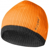 Warnschutz Wintermütze Arbeitsmütze Rollmütze fein gestrickt in Orange