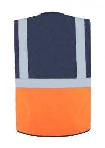 Korntex® Comfort Warnweste Hamburg - Multifunktional - Signal-Orange / Marineblau