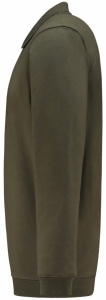 TRICORP-Jobwear, Sweatshirt Polokragen und Bund, Basic Fit, Langarm, 280 g/m², army