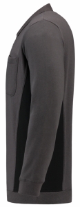 TRICORP-Jobwear, Polosweater, mit Brusttasche, Bicolor, 280 g/m², darkgrey-black