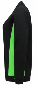 TRICORP-Jobwear, Damen-Sweatshirt mit Polokragen, 280 g/m², black-lime