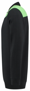 TRICORP-Jobwear, Sweatshirt Polokragen Bicolor, Basic Fit, 280 g/m², black-lime