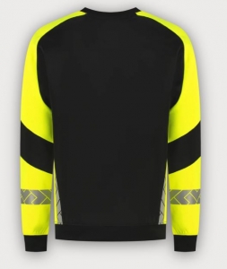 Tricorp Warnschutz Sweatshirt Reflective Redefined, Black-Fluor Yellow