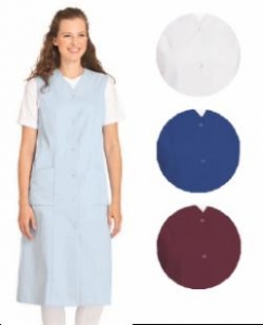 LEIBER-Jobwear, Damen-Arbeits-Mantel, Berufsmantel, Kittel, 1/1 lang, ohne Arm, bordeaux